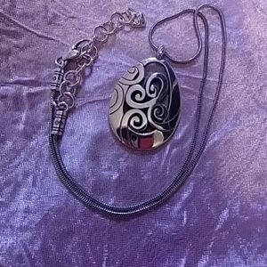 Brighton Silver Filigree Scroll Pendant Necklace